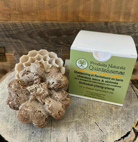 Duo shampoing & revitalisant en barre - Cheveux secs & abîmés